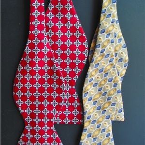 Two 100% silk bow ties